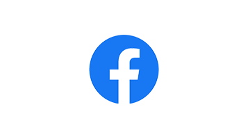 Facebook icon logo.  A blue circle with the outline of a lowercase f.